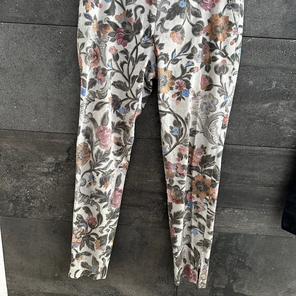 Dries Van Noten Gray Floral Pants With Ankle Zippers Size 36 - Picture 2 of 13